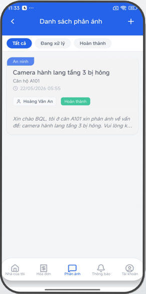 Chat phản hồi cư dân